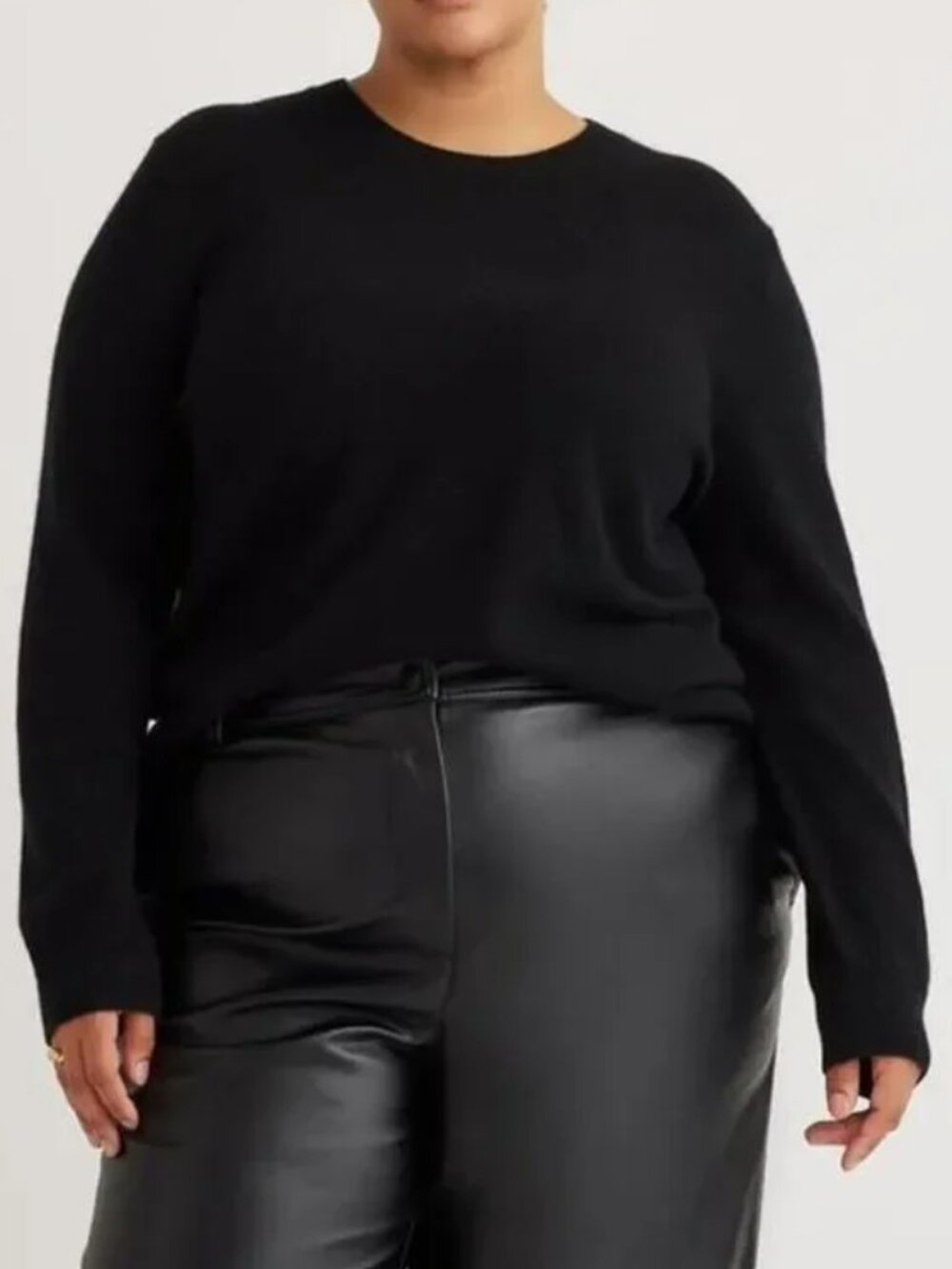 Quince Black Mongolian Cashmere Crewneck Sweater Women's Size 2X Quiet Luxury